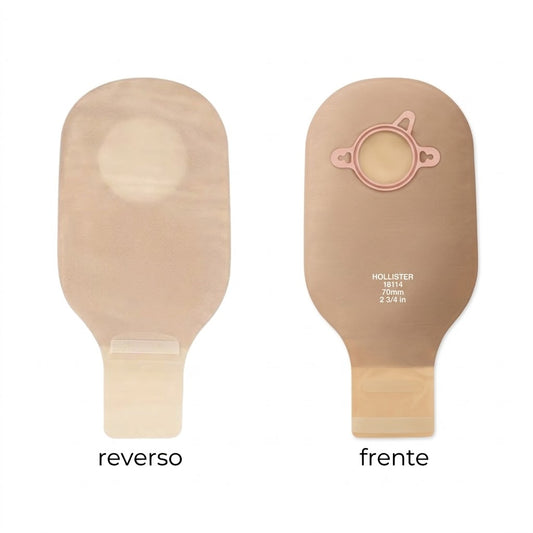 BOLSA COLOSTOMIA 18114 DE 2 PZAS SIN FILTRO CON CIERRE ARO: 70MM FRENTE: BEIGE