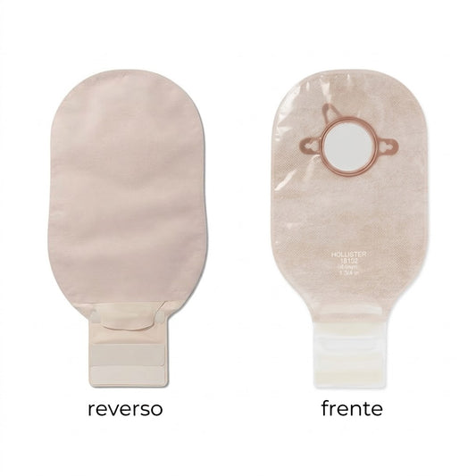 BOLSA COLOSTOMIA 18132 DE 2 PZAS NEW IMAGE S/FILTRO CON CIERRE ARO:44MM FRENTE: TRANSPARENTE