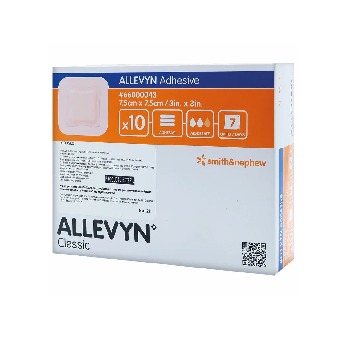 ALLEVYN ADHESIVO 7.5x7.5cm
