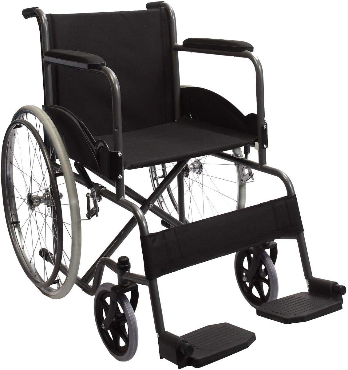 Mobicare Silla de Ruedas Adultos Plegable Ligera Llanta Todo Terreno Cómoda Freno de Mano