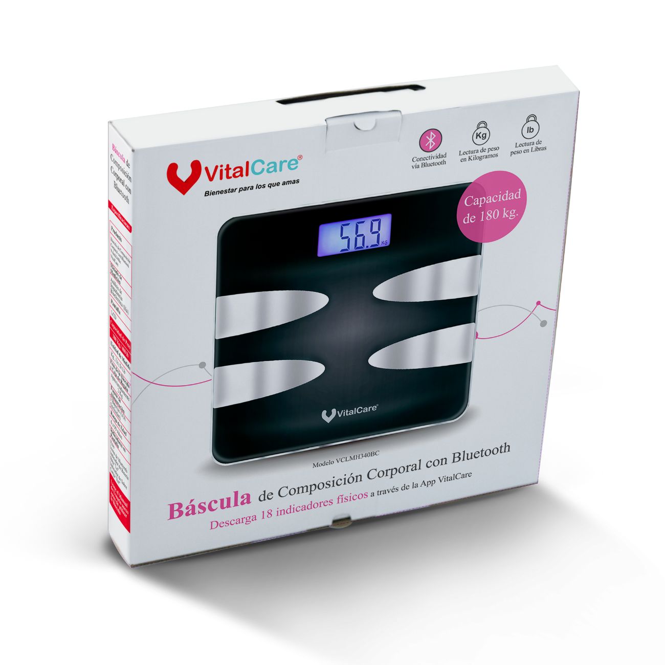 BASCULA GRASA CORP 4 ELECTRODOS C/BLUETOOTH