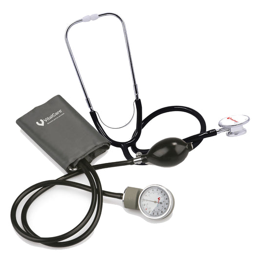 BAUMANOMETRO ANEROIDE C/ESTETOS DOBLE CAMPANA NEGRO