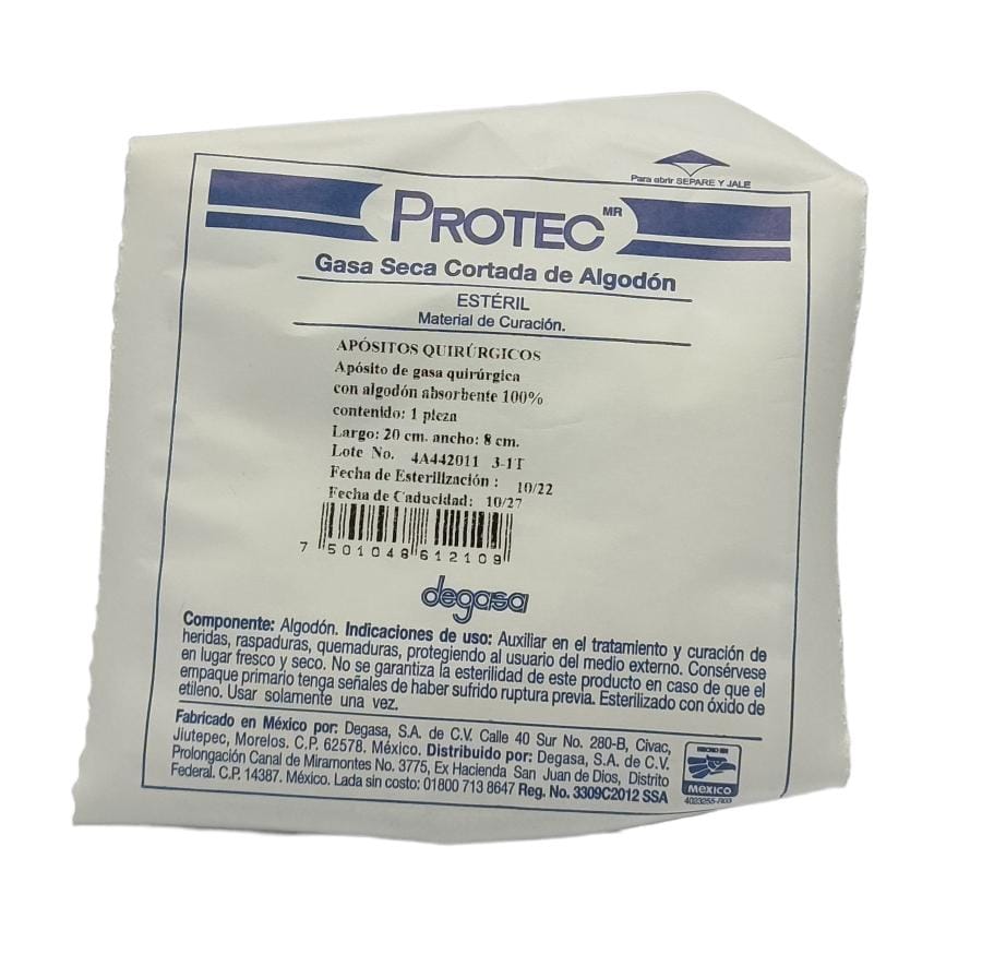 APOSITO DE GASA ESTERIL 20x8