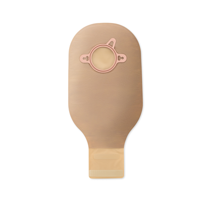 BOLSA COLOSTOMIA 18114 DE 2 PZAS NEW IMAGE SIN FILTRO CON CIERRE ARO: 70MM  FRENTE: BEIGE