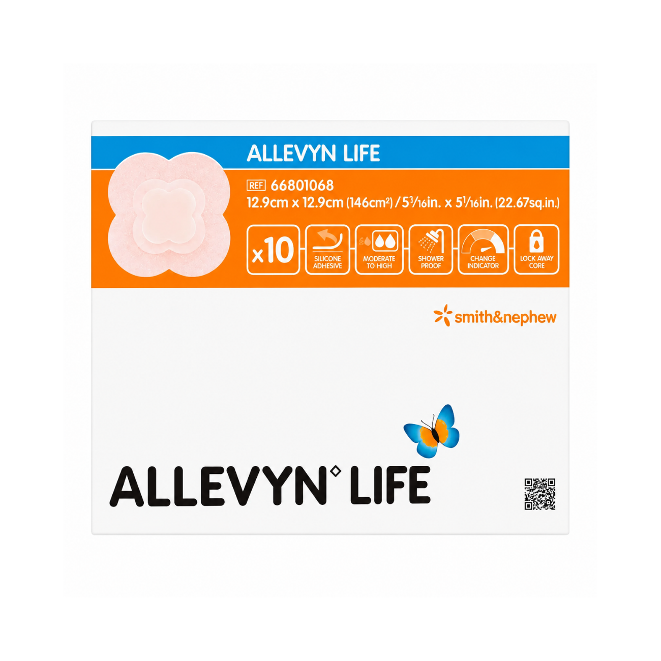 ALLEVYN LIFE 12.9x12.9CM APÓSITO HIDROCELULAR ADHESIVO DE SILICONA
