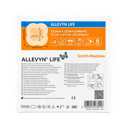 ALLEVYN LIFE 12.9x12.9CM APÓSITO HIDROCELULAR ADHESIVO DE SILICONA