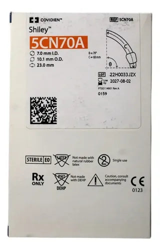 CANULA TRAQUEOSTOMIA SHILEY AD C/G N/F | MEDIDA: 7.0 (D.I 7.0 D.E 10.1  L. 68 C.I 6.0) / REF: 5CN70A